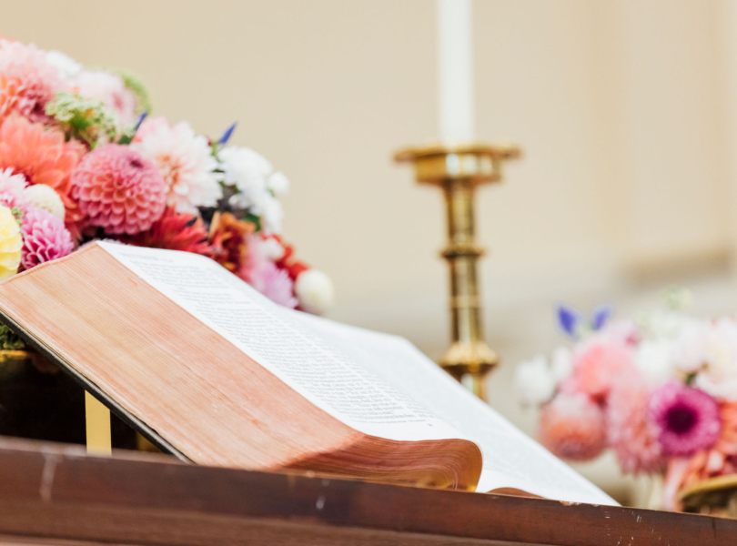 Bible on altar