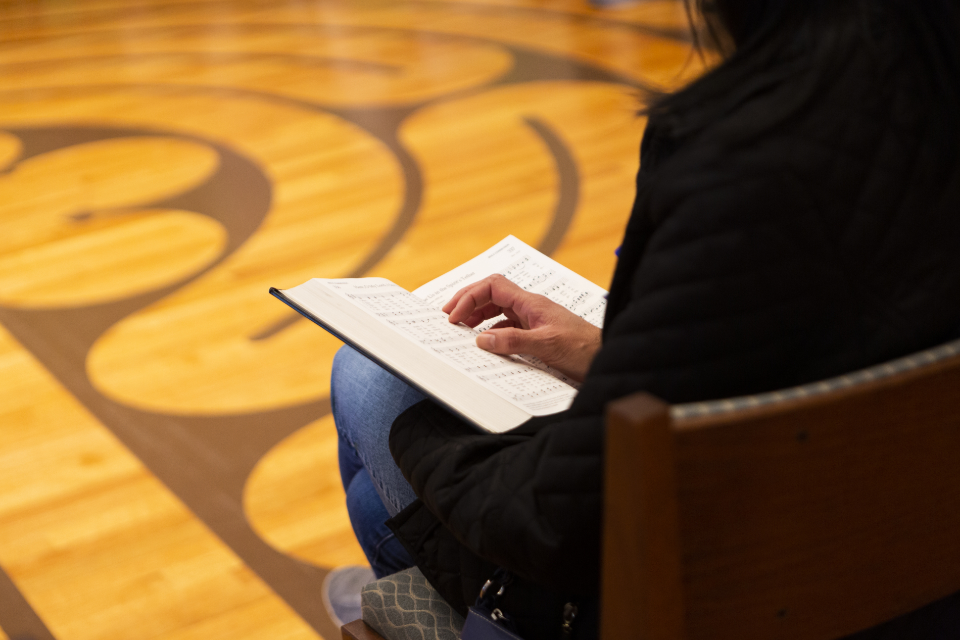 Woman in chapel