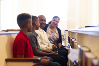 Myles family in church