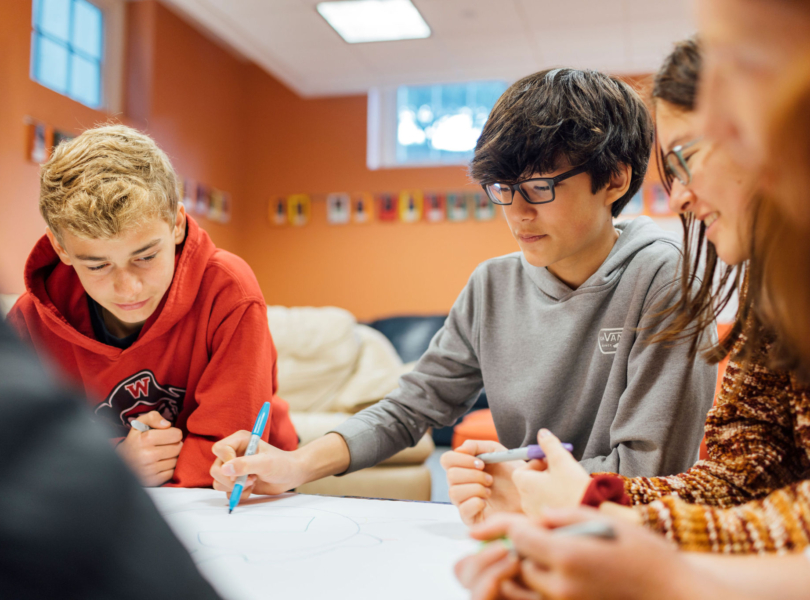 Middle School Youth Group engages in drawing activity